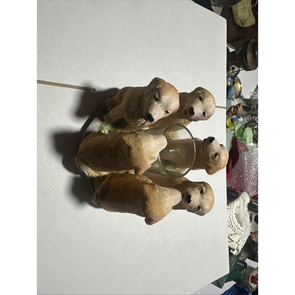 Continental Creations Golden Retriever Puppy Votive Candle Holder Figurine P617